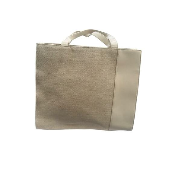 Etienne Aigner Canvas & Leather Tote Bag – Elegant Neutral Tones - Picture 5 of 6